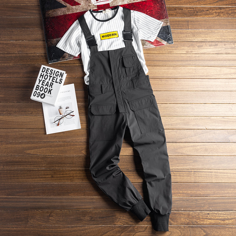 American Vintage Loose Army Green Beam Feet Jogger Streetwear Overalls
