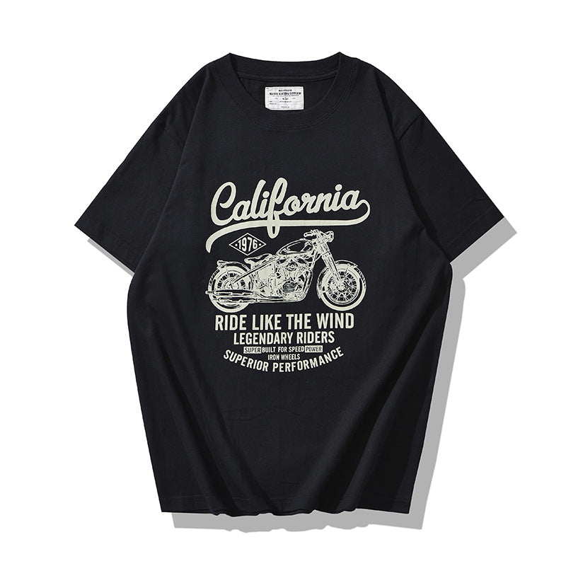 1976 California Rider Print Cotton T-shirt