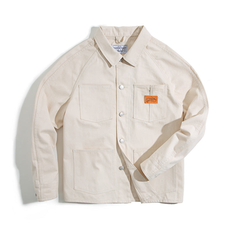 Vintage Big Pocket White Cargo Jacket