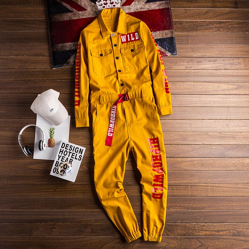 Hip Hop Multi Pocket Workwear Loose Coverall Beam Feet Jogging Cargo Pants Streetwear Overalls Playsuit
