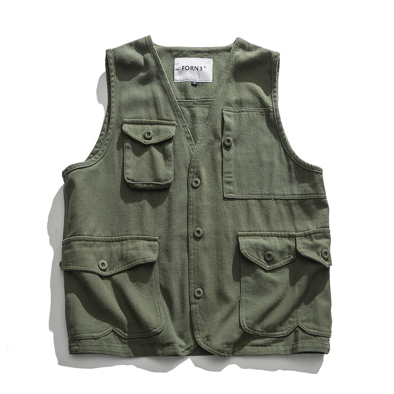 Japanese Retro Multi-pocket Tool Vest