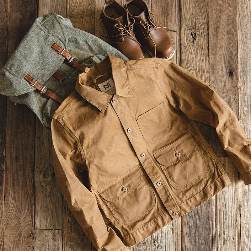 Men's Vintage Casual Oil Waxed Canvas Jacket