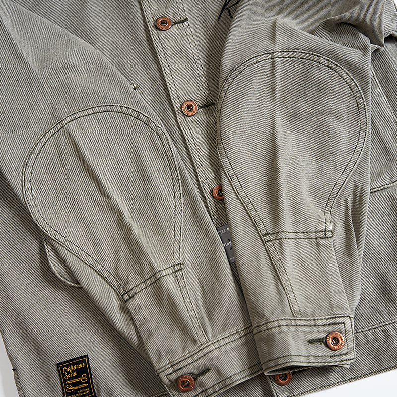 American Retro Washed Distressed Casual Cargo Jacket