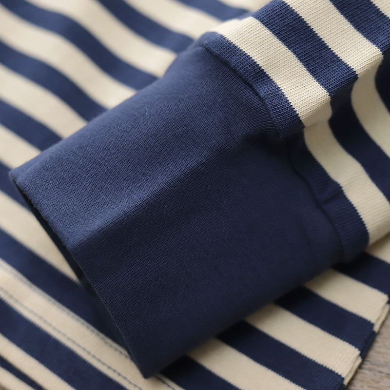 Men's Vintage Autumn Bottom Striped Long Sleeve T-shirt