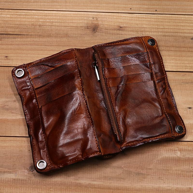 Mens Handmade Distressed Bifold Soft Vintage Western Wallet