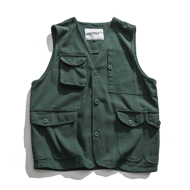 Japanese Retro Multi-pocket Tool Vest