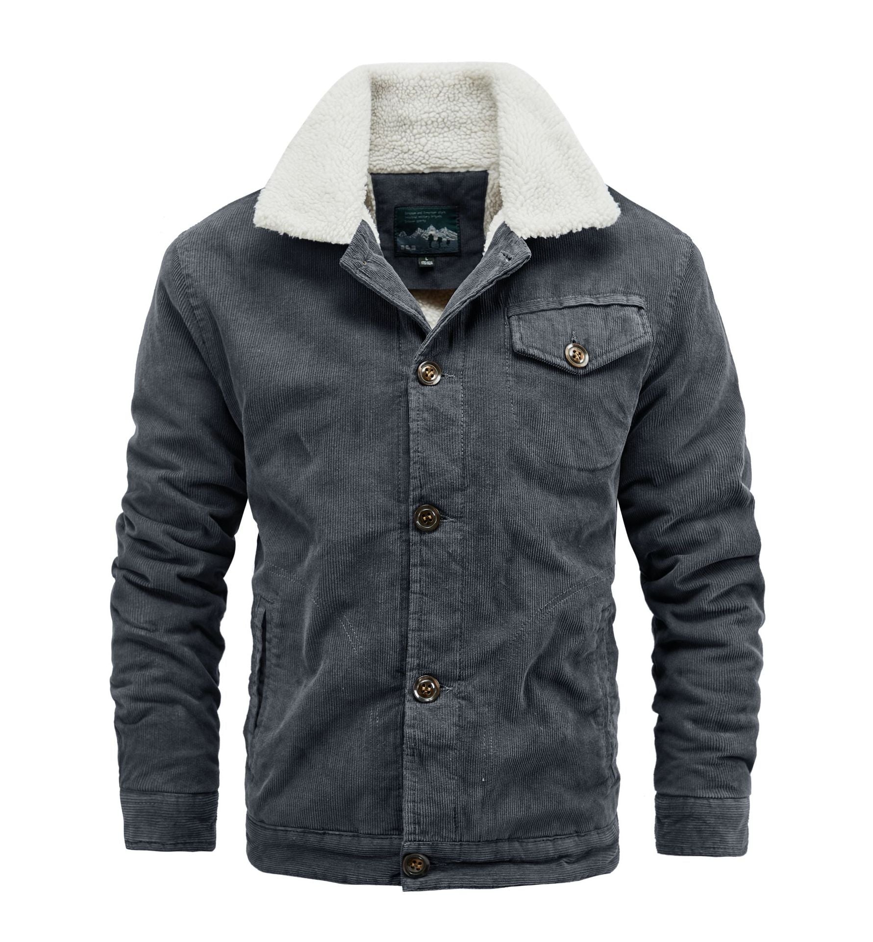 Winter Corduroy Lapel Cotton Flight Suit Jacket