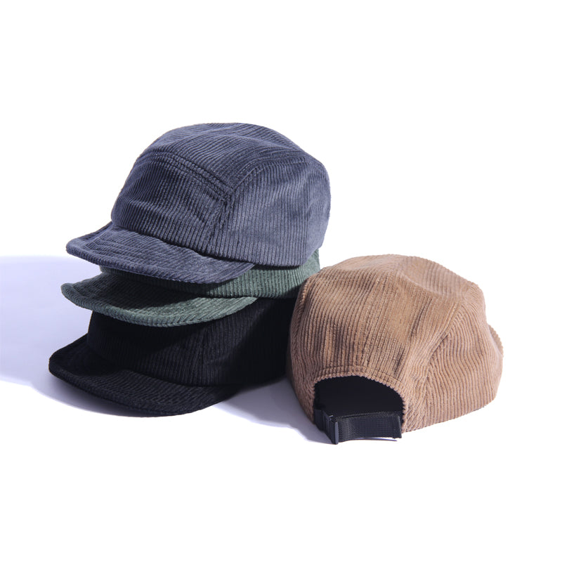 Vintage Corduroy Cap With Short Brim