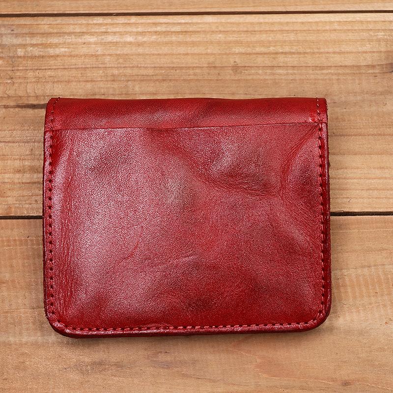 Red Handmade Small Wallet Coin Purse Card Case