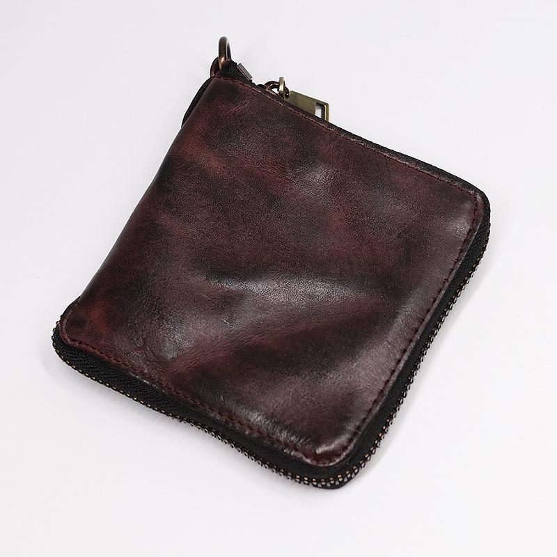 Retro Handmade Genuine Leather Zipper Wallet