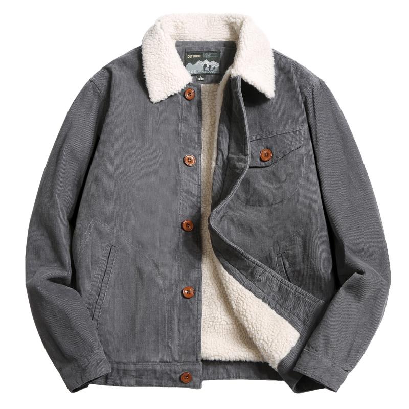 Winter Retro Fleece Corduroy Western Jacket