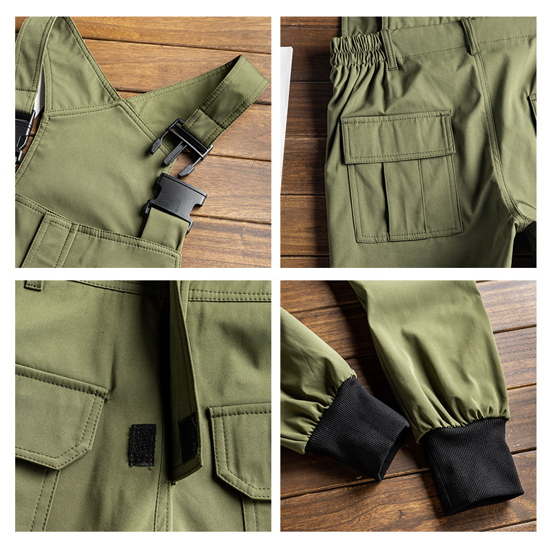 American Vintage Loose Army Green Beam Feet Jogger Streetwear Overalls