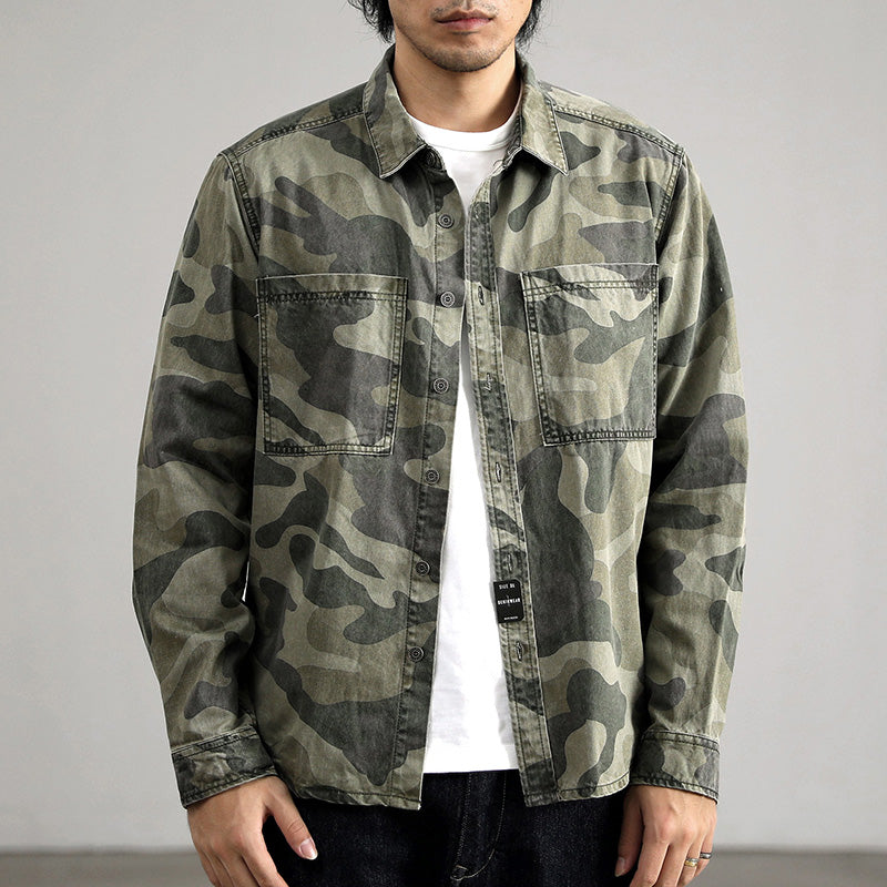Retro Military Style Camouflage Shirt Jacket