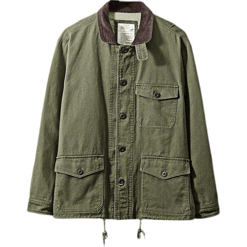 American Retro Winter Multiple Pockets Corduroy Jacket