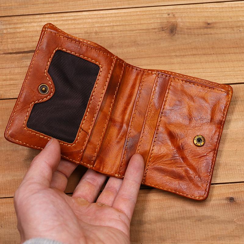 Mens Handmade Distressed Bifold Soft Wallet