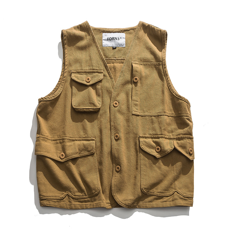 Japanese Retro Multi-pocket Tool Vest
