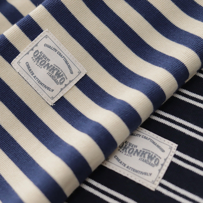 Men's Vintage Autumn Bottom Striped Long Sleeve T-shirt