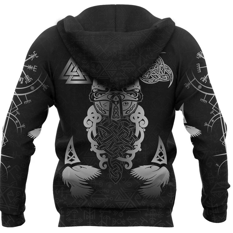VIKINGS NORSE WOLF FENRIR HOODED SWEATSHIRT