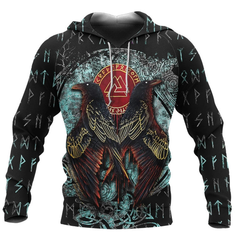 VIKINGS NORSE WOLF FENRIR HOODED SWEATSHIRT