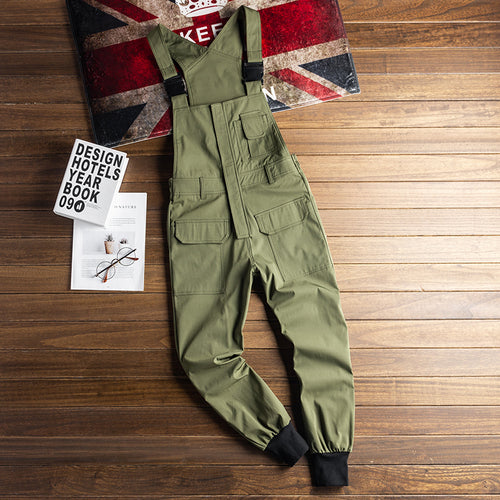 American Vintage Loose Army Green Beam Feet Jogger Streetwear Overalls