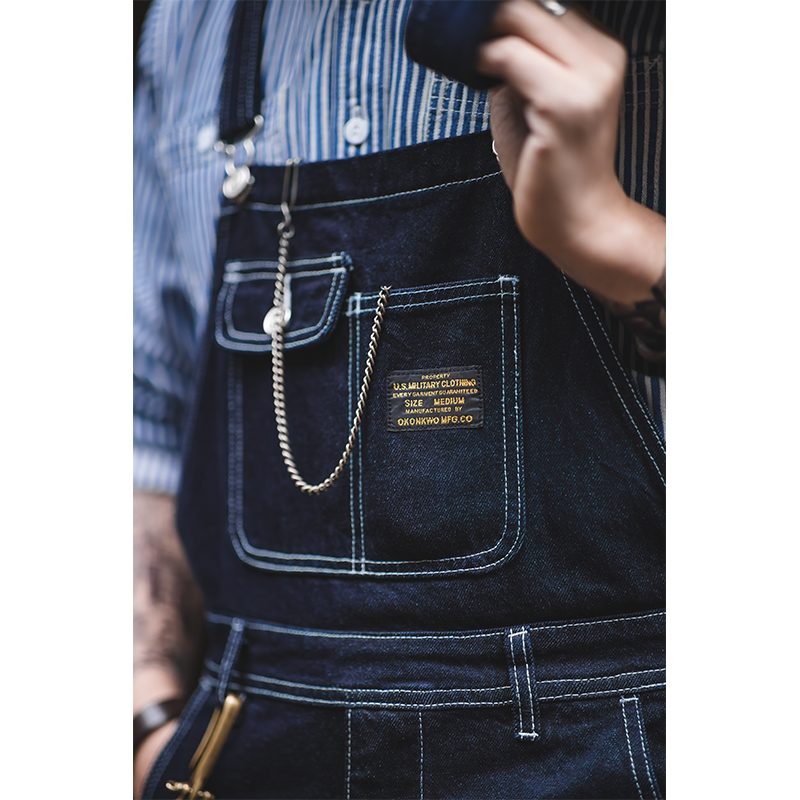 Men's Vintage Straight Denim Overalls