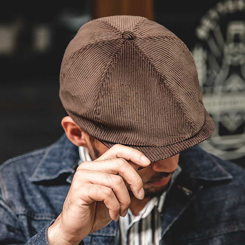 Vintage Classic Corduroy Newsboy Cap