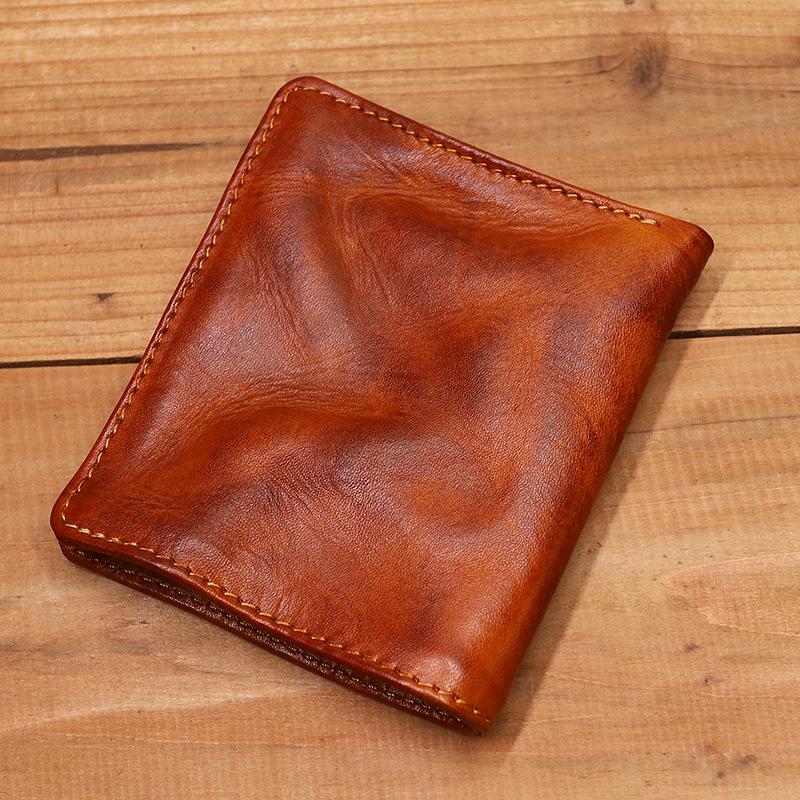 Mens Handmade Distressed Bifold Soft Wallet