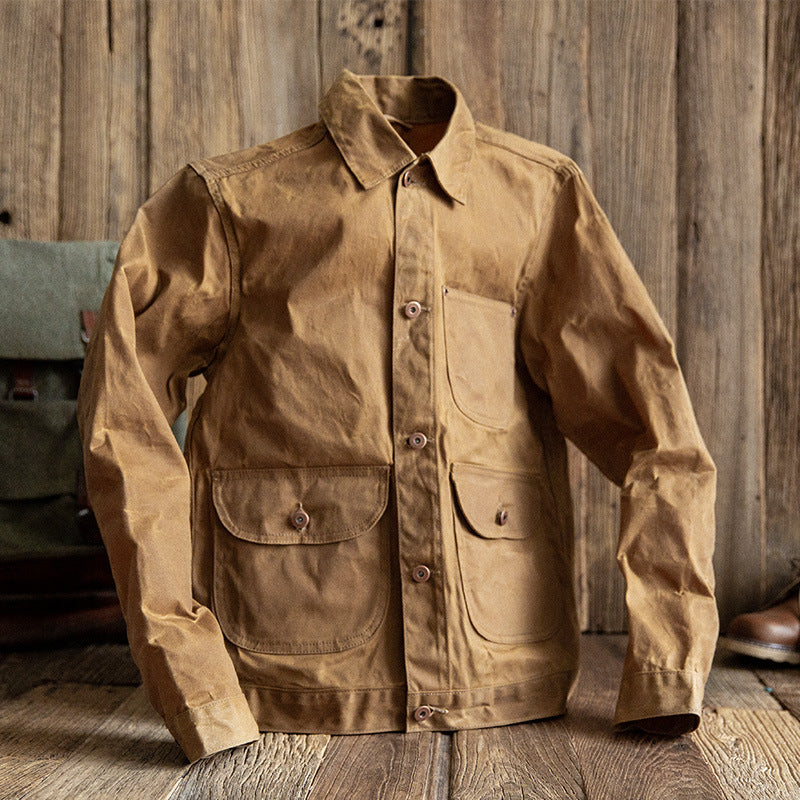 Men's Vintage Casual Oil Waxed Canvas Jacket