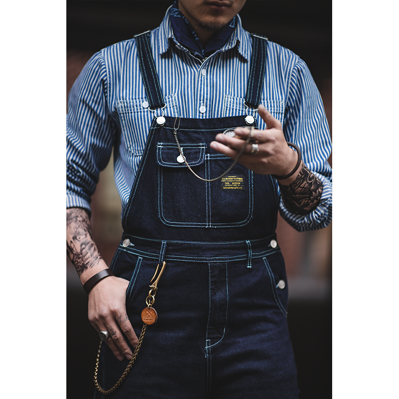 Men's Vintage Straight Denim Overalls