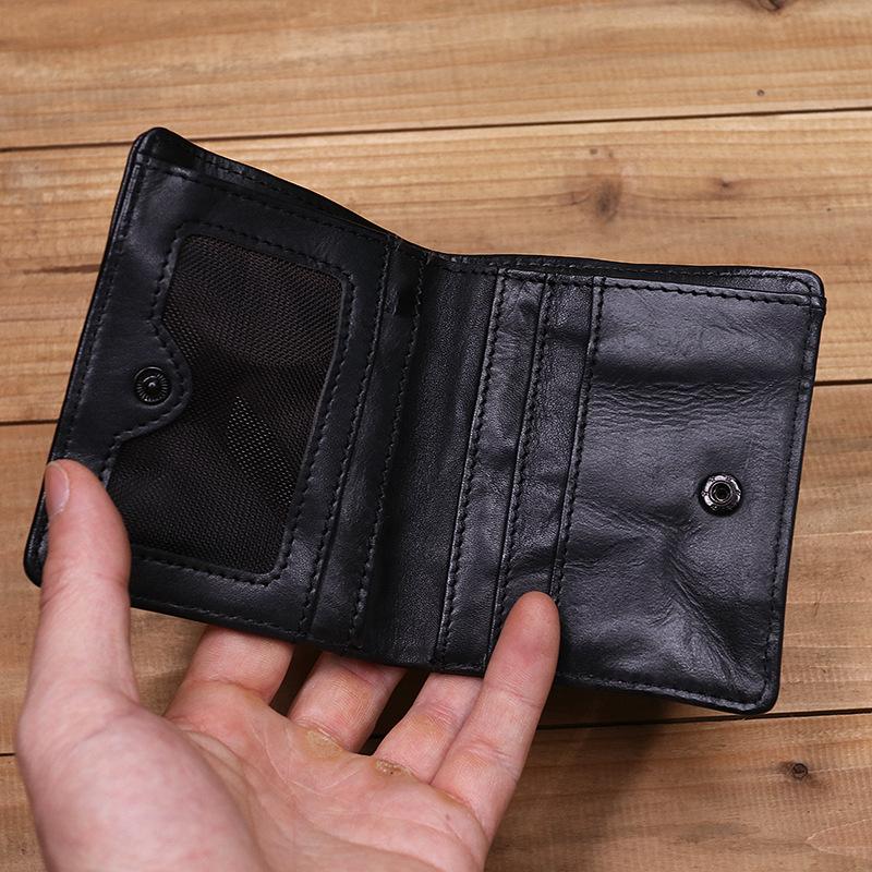 Mens Handmade Distressed Bifold Soft Wallet