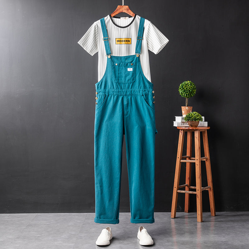 American Vintage Streetwear Loose Bib Overalls Suspender Pants