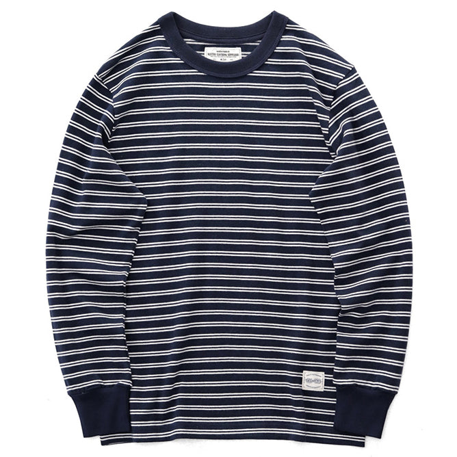 Men's Vintage Autumn Bottom Striped Long Sleeve T-shirt