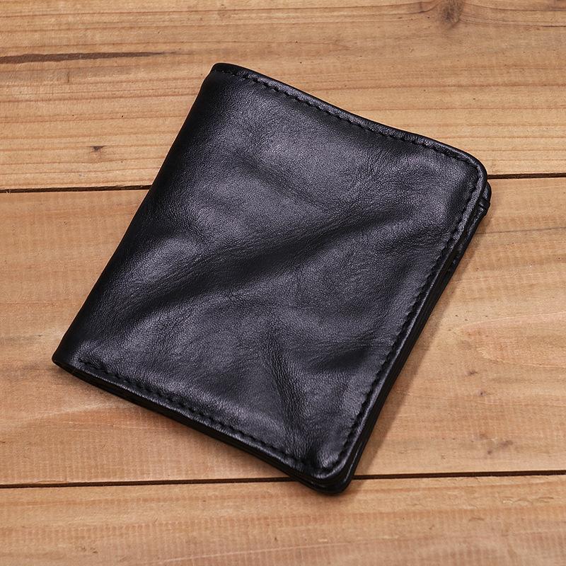 Mens Handmade Distressed Bifold Soft Wallet