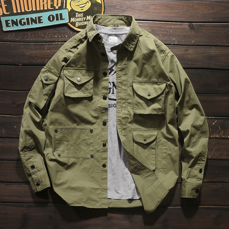 Men's M65 Field Jacket Outdoor Retro Loose Multi-pocket Shirt