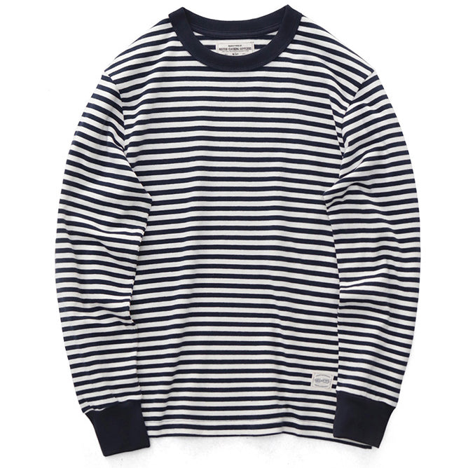 Men's Vintage Autumn Bottom Striped Long Sleeve T-shirt