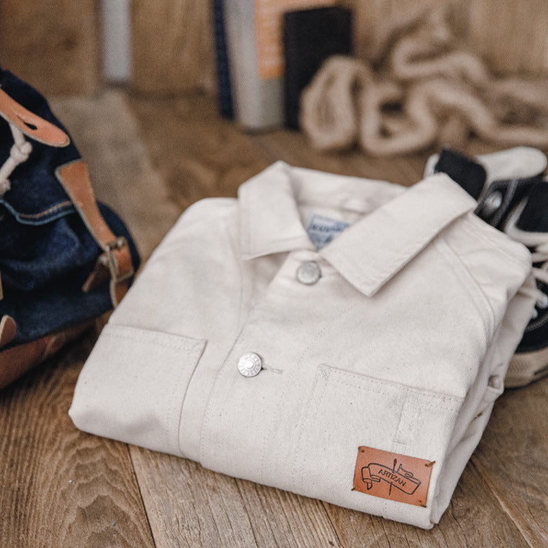 Vintage Big Pocket White Cargo Jacket