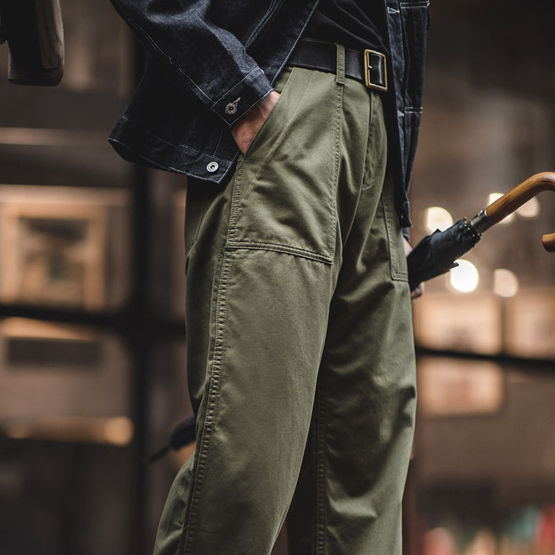Men's 90s Retro Military Style Loose Casual Trousers