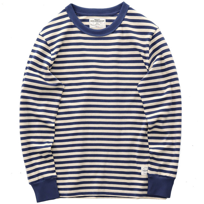 Men's Vintage Autumn Bottom Striped Long Sleeve T-shirt