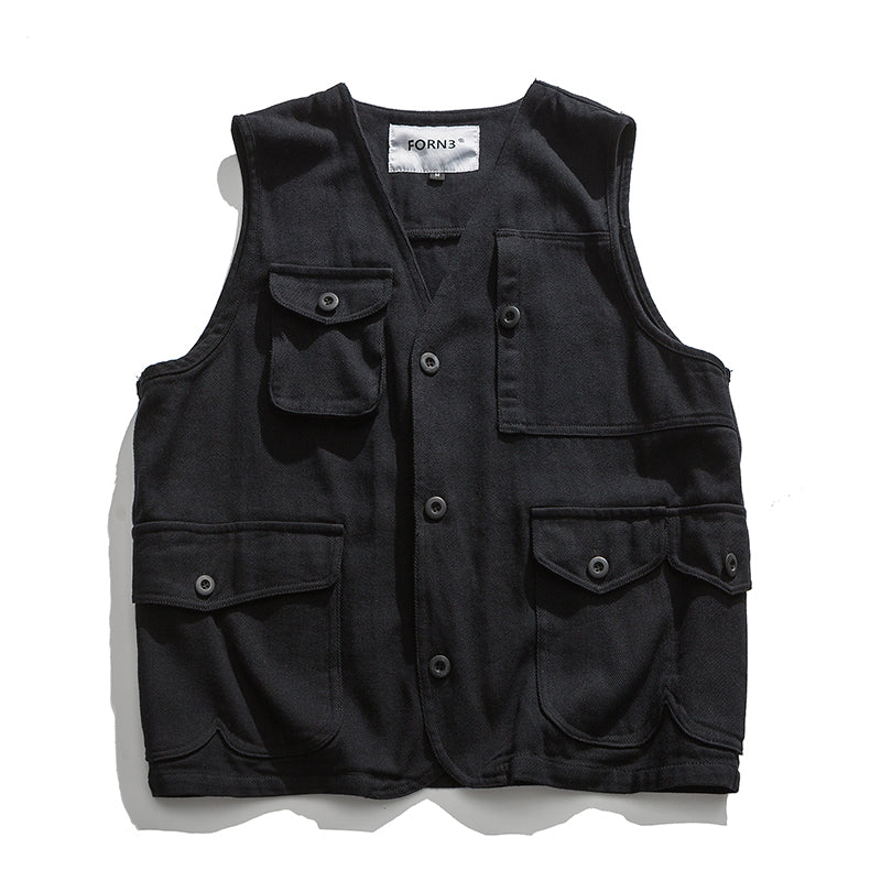Japanese Retro Multi-pocket Tool Vest