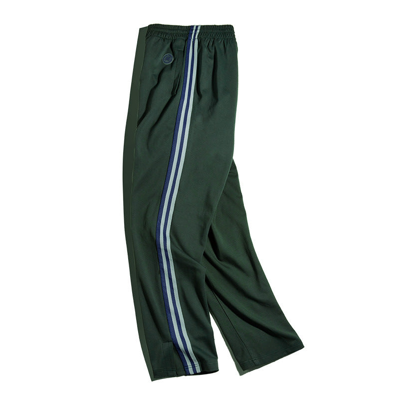 Men's Vintage Track Pants Slim Stripes Straight Casual Sweatpants