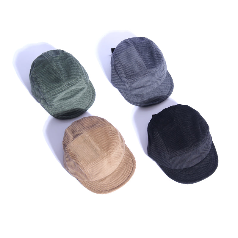 Vintage Corduroy Cap With Short Brim