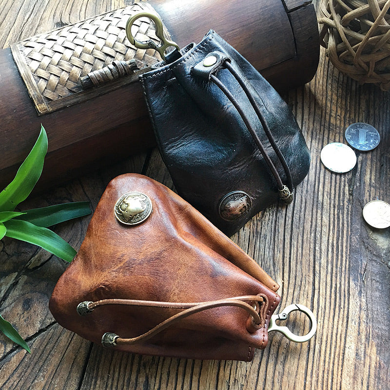 Retro Leather Coin Bag Storage Bag