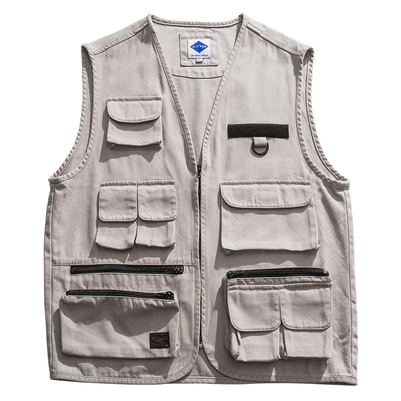 Retro Multi-pocket Tool Cargo Vest