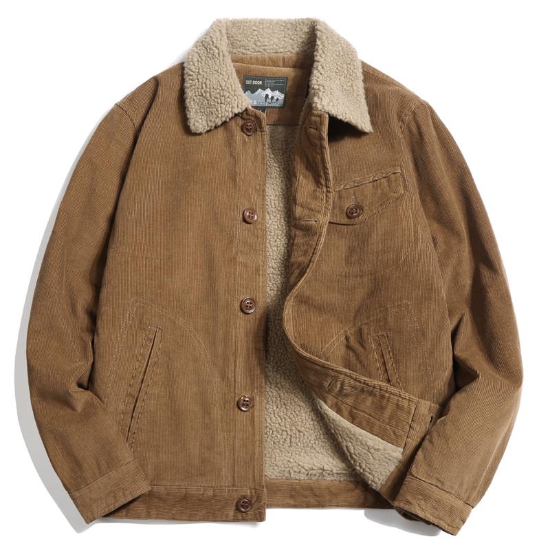 Winter Retro Fleece Corduroy Western Jacket