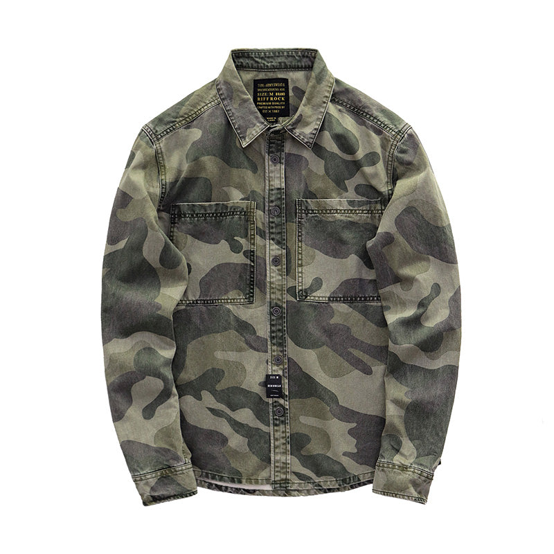 Retro Military Style Camouflage Shirt Jacket