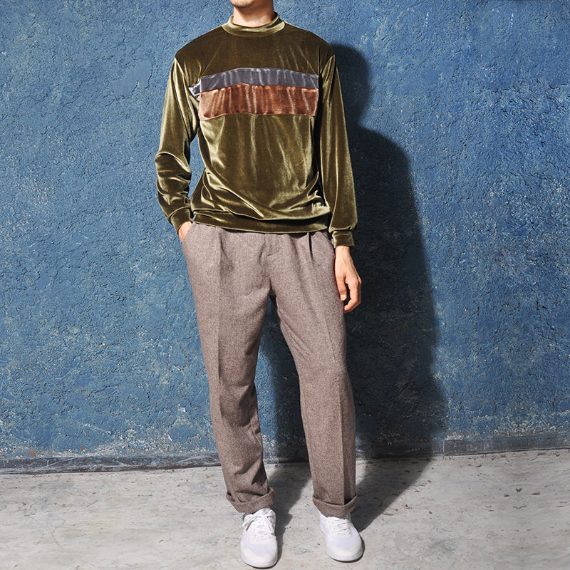 Men's Retro Suede Warm Long Sleeve T-shirt