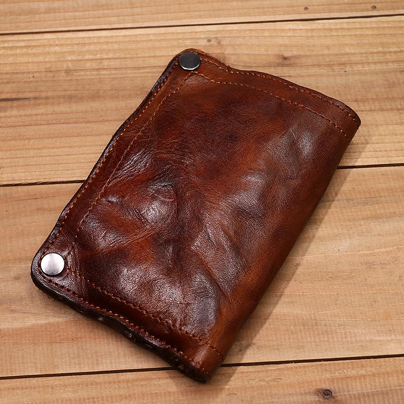 Mens Handmade Distressed Bifold Soft Vintage Western Wallet