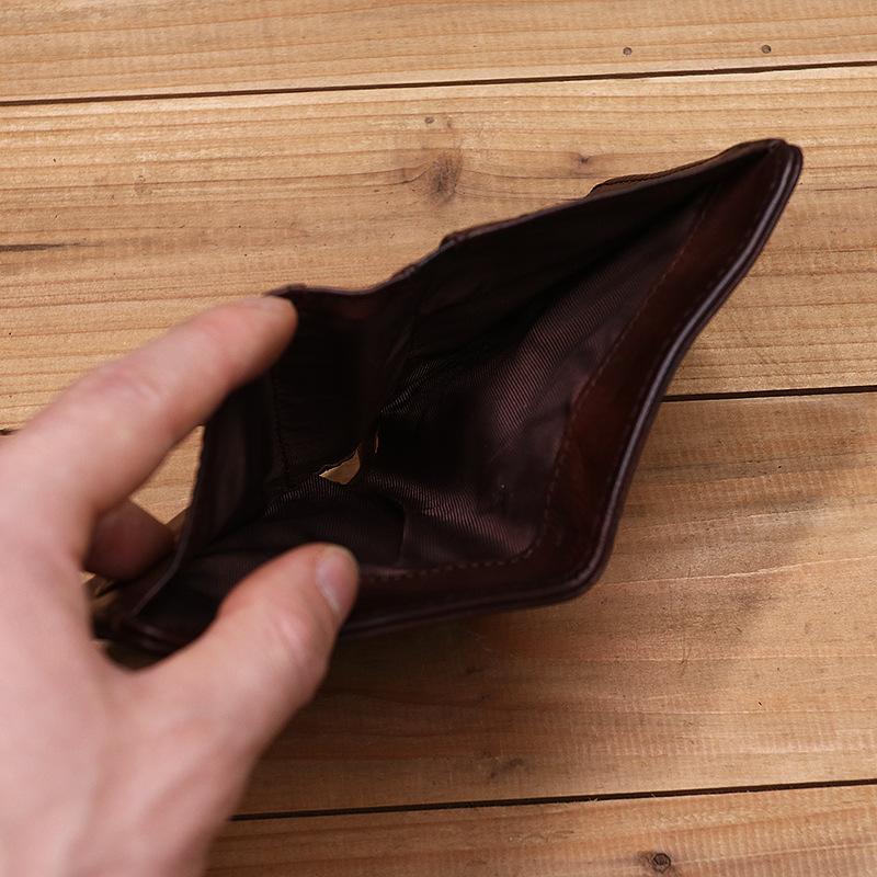 Mens Handmade Distressed Bifold Soft Wallet