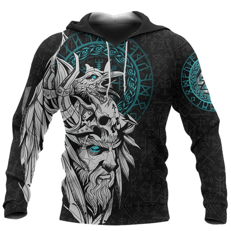 VIKINGS NORSE WOLF FENRIR HOODED SWEATSHIRT