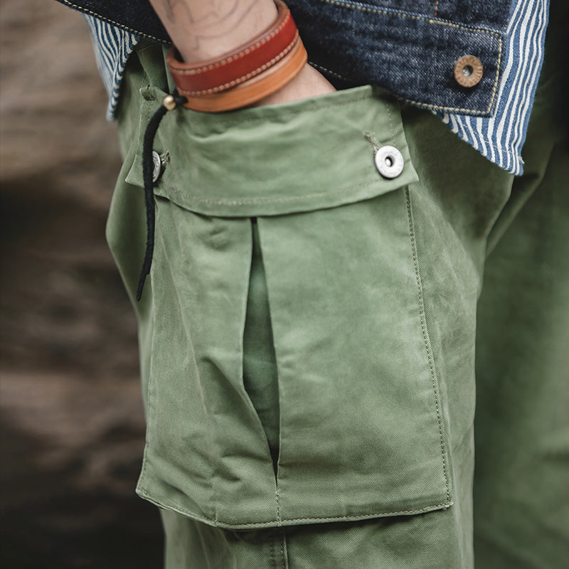 Retro Army Green Paratrooper Pants